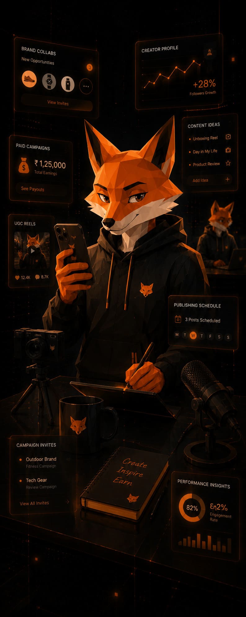 Creator recording content for a brand collaboration